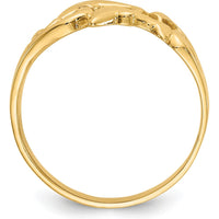 14K Yellow Gold Double Dolphins with Waves Themed Ring by Oro Pregiato