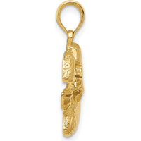 14K Yellow Gold Double Football Helmets and Ball Charm - 23mm Length by Oro Pregiato