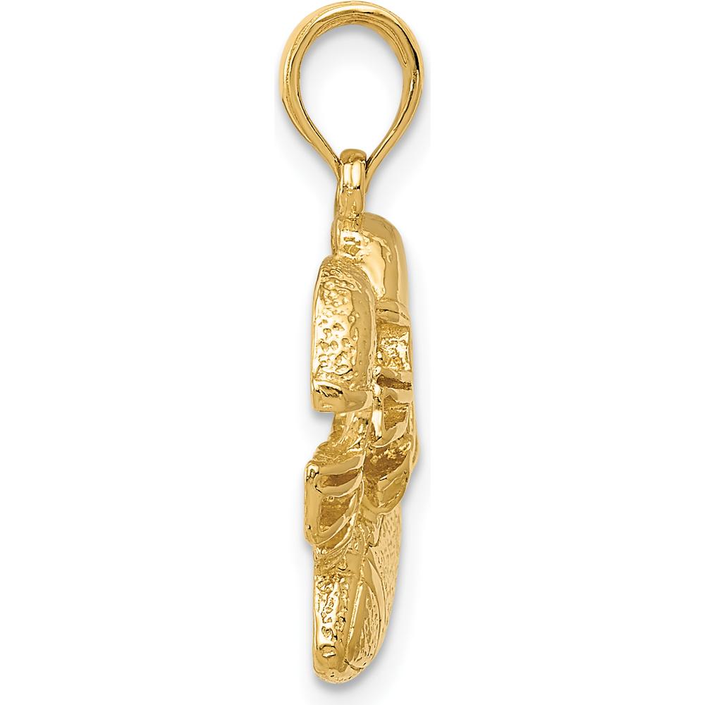 14K Yellow Gold Double Football Helmets and Ball Charm - 23mm Length by Oro Pregiato