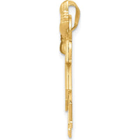 14K Yellow Gold Double Girls with Bows Kiss Charm - Engravable, 26mm by Oro Pregiato