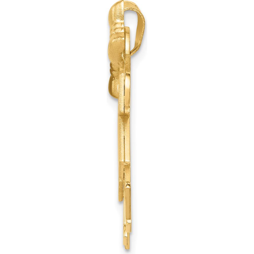 14K Yellow Gold Double Girls with Bows Kiss Charm - Engravable, 26mm by Oro Pregiato