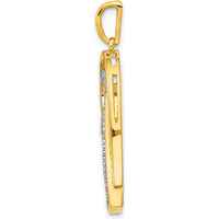 14K Yellow Gold Double Heart Pendant with 1/6 Carat Diamonds - 70 Round Diamonds Total Weight by Monteluci Fine Jewelry