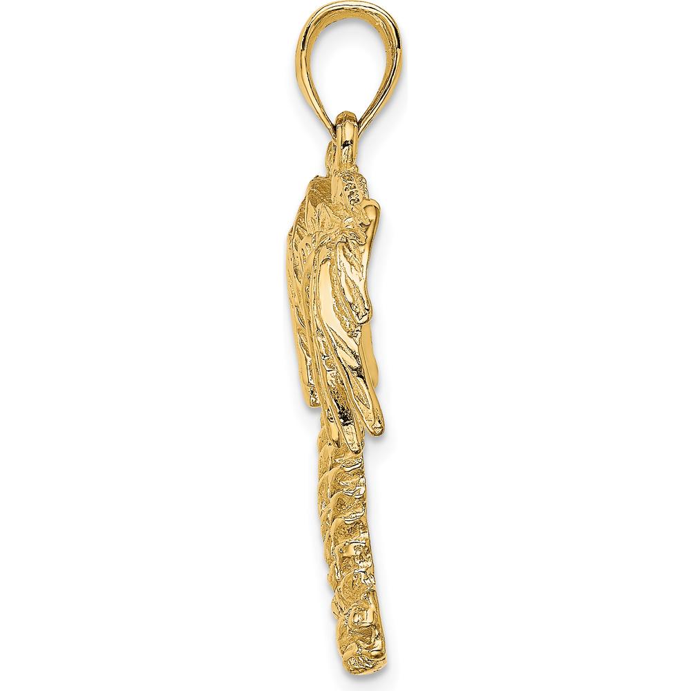 14K Yellow Gold Double Palm Tree Pendant with Textured Motif Detailing by Oro Pregiato
