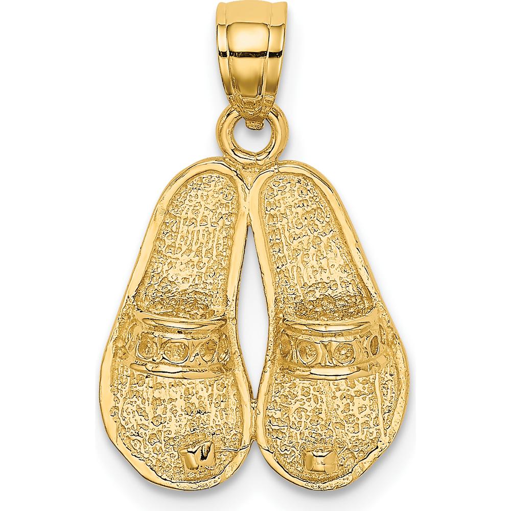 14K Yellow Gold Double Sandals Pendant with Textured Finish by Oro Pregiato
