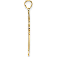 14K Yellow Gold Double Sided Reversible Textured Cross Charm Pendant - 24.7mm Length by Oro Pregiato