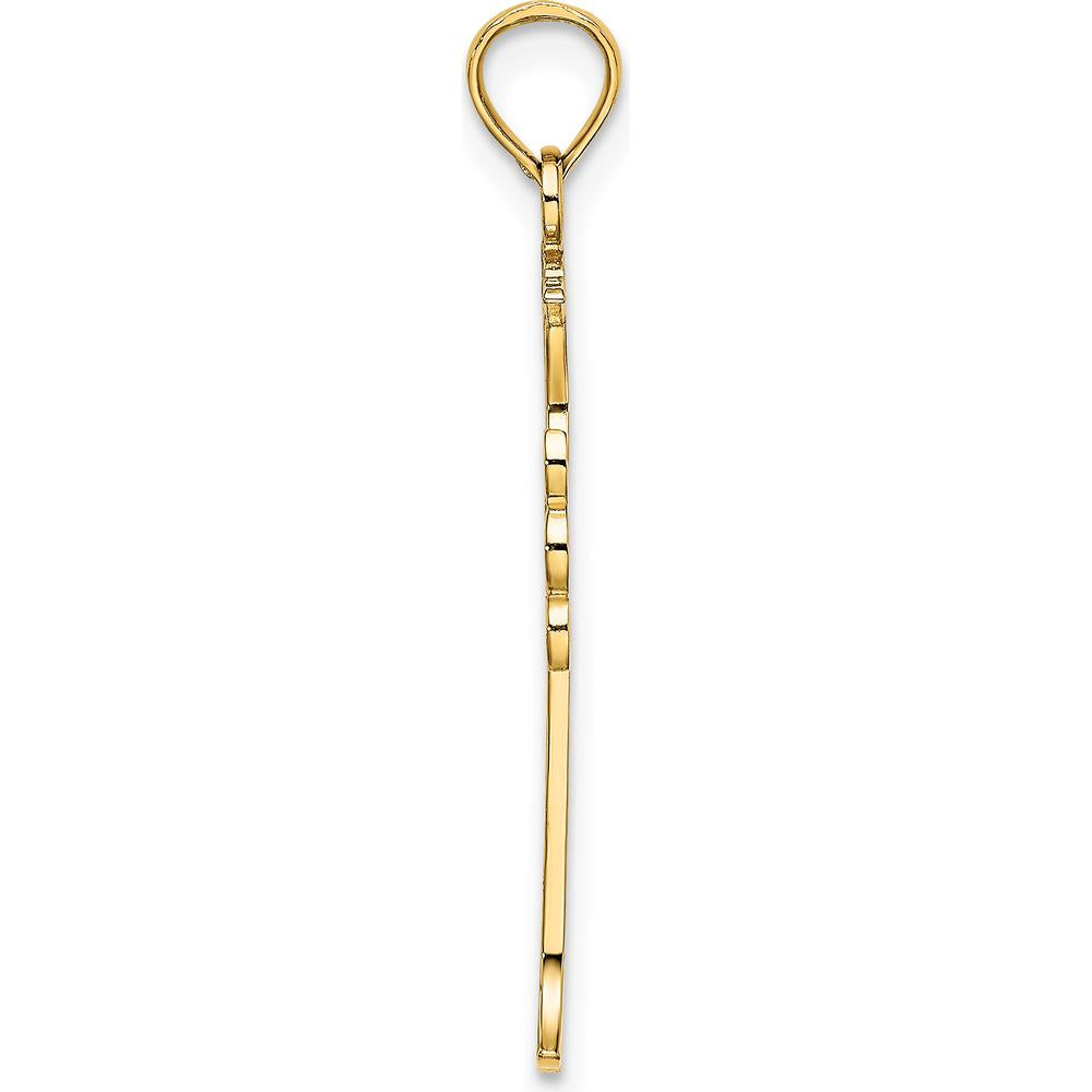 14K Yellow Gold Double Sided Reversible Textured Cross Charm Pendant - 24.7mm Length by Oro Pregiato