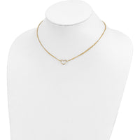 14K Yellow Gold Double Strand Heart Pendant Necklace with 16" Chain and 2" Extender by Oro Pregiato