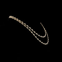 14K Yellow Gold Double Strand Station Necklace with 87 Bezel Set Round Lab Grown Diamonds - 14.36 Carat Total Weight, E-F Color VS2 Clarity - Covaloro Fine Jewelry