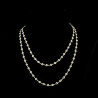 14K Yellow Gold Double Strand Station Necklace with 95 Bezel Set Round Lab Diamonds - 14.29 Carats Total Weight, E-F Color VS Clarity - Covaloro Fine Jewelry