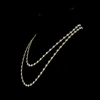 14K Yellow Gold Double Strand Station Necklace with 95 Bezel Set Round Lab Diamonds - 14.29 Carats Total Weight, E-F Color VS Clarity - Covaloro Fine Jewelry