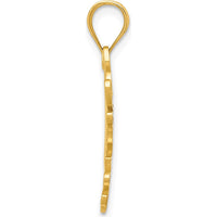 14K Yellow Gold Dove Pendant with Heart Symbol - Timeless Love and Peace Design by Oro Pregiato