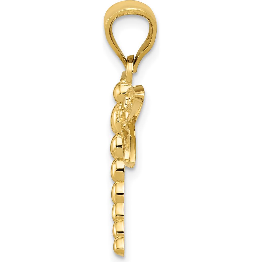 14K Yellow Gold Dragonfly Charm Pendant with Polished Finish by Oro Pregiato