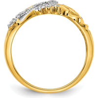 14K Yellow Gold Dragonfly Ring with Round Diamonds - 0.013 Carat Total Diamond Weight by 0