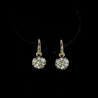 14K Yellow Gold Drop Earrings with 3.02 Carat Total Weight Round Brilliant Cut Lab Diamonds and Black Rhodium Accent - Covaloro Fine Jewelry