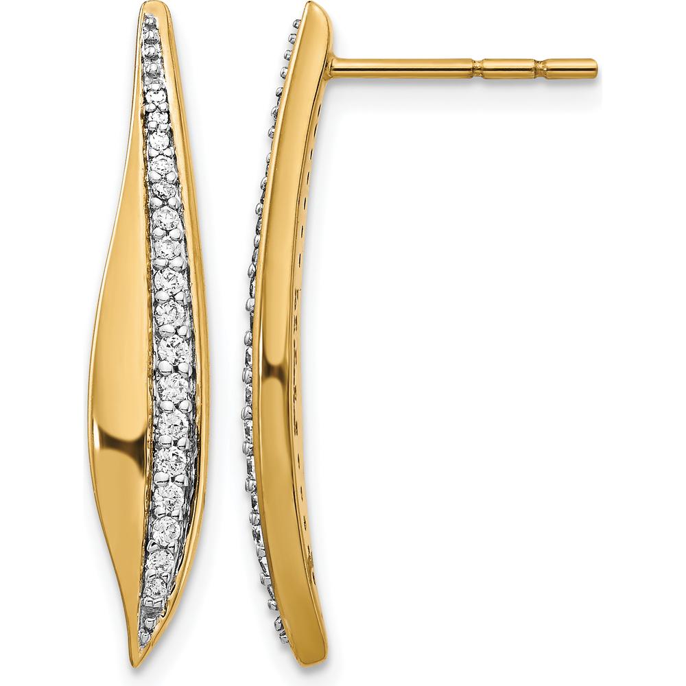 14K Yellow Gold Drop Earrings with 30 Round Natural Diamonds - 0.36 Carat Total Diamond Weight by Monteluci Fine Jewelry