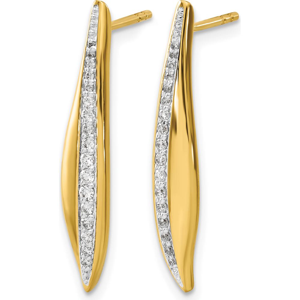 14K Yellow Gold Drop Earrings with 30 Round Natural Diamonds - 0.36 Carat Total Diamond Weight by Monteluci Fine Jewelry