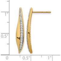 14K Yellow Gold Drop Earrings with 30 Round Natural Diamonds - 0.36 Carat Total Diamond Weight by Monteluci Fine Jewelry