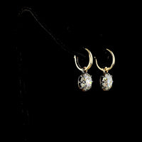 14K Yellow Gold Drop Earrings with 4.00 Carats Total Weight Round Brilliant Lab Diamonds, E-F Color VVS2 Clarity, Black Rhodium Prong & Bezel Setting - Covaloro Fine Jewelry