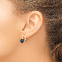 14K Yellow Gold Drop Earrings with 7-8mm Black Freshwater Cultured Pearls and 0.085 Carat Diamond - Pair by Monteluci Fine Jewelry