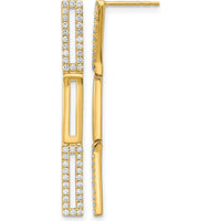 14K Yellow Gold Drop Earrings with 88 Round Diamonds - 0.01 Carat Total Diamond Weight by Monteluci Fine Jewelry
