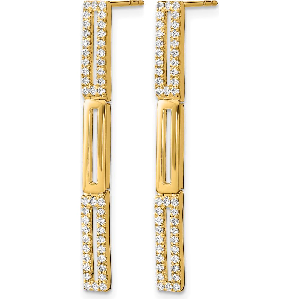 14K Yellow Gold Drop Earrings with 88 Round Diamonds - 0.01 Carat Total Diamond Weight by Monteluci Fine Jewelry