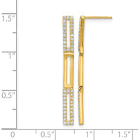 14K Yellow Gold Drop Earrings with 88 Round Diamonds - 0.01 Carat Total Diamond Weight by Monteluci Fine Jewelry