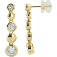 14K Yellow Gold Drop Earrings with Bezel Set Lab Grown Diamonds - 1.00 Carat Total Weight