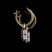 14K Yellow Gold Drop Earrings with Emerald Cut Lab Diamonds and Black Rhodium Accent - 1.88 Carat Total Diamond Weight - Covaloro Fine Jewelry
