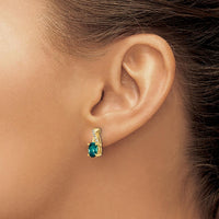 14K Yellow Gold Drop Earrings with Lab-Created Alexandrite and Round Diamonds - 1 Carat Total Alexandrite Weight by Oro Pregiato