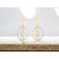 14K Yellow Gold Drop Earrings with Pave Set Round Diamonds and Infinity Motif - 0.25 Carat Total Diamond Weight - Royal Jewelry