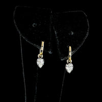 14K Yellow Gold Drop Earrings with Pear Shape Lab Grown Diamonds and Black Rhodium Accents - 0.53 Carat Total Diamond Weight - Covaloro Fine Jewelry
