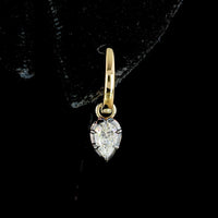 14K Yellow Gold Drop Earrings with Pear Shape Lab Grown Diamonds and Black Rhodium Accents - 0.53 Carat Total Diamond Weight - Covaloro Fine Jewelry