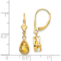 14K Yellow Gold Drop Earrings with Pear Shaped Citrines - 0.75 Carat Total Citrine Weight by Monteluci Fine Jewelry