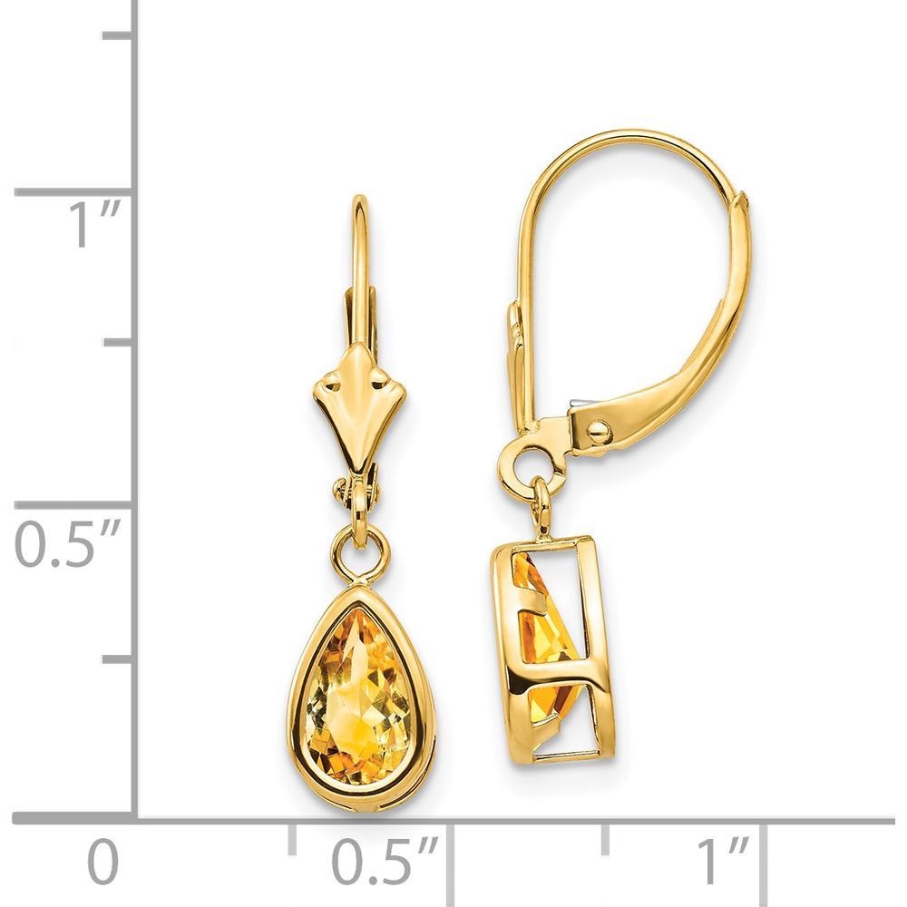 14K Yellow Gold Drop Earrings with Pear Shaped Citrines - 0.75 Carat Total Citrine Weight by Monteluci Fine Jewelry