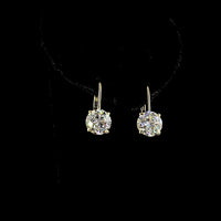 14K Yellow Gold Drop Earrings with Round Brilliant Cut Lab Diamonds - 4.21 Carat Total Diamond Weight - Covaloro Fine Jewelry