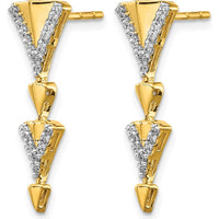 14K Yellow Gold Drop Earrings with Round Diamond Accents - 0.20 Carats Total Diamond Weight by Monteluci Fine Jewelry