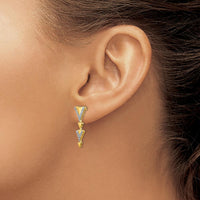 14K Yellow Gold Drop Earrings with Round Diamond Accents - 0.20 Carats Total Diamond Weight by Monteluci Fine Jewelry