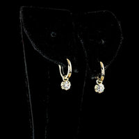 14K Yellow Gold Drop Earrings with Round Lab Grown Diamonds & Black Rhodium Prong Detail - 0.52 Carat Total Diamond Weight - Covaloro Fine Jewelry