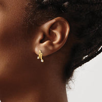 14K Yellow Gold Drop Earrings with Round Natural Diamonds - 0.10 Carat Total Diamond Weight by Monteluci Fine Jewelry