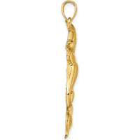 14K Yellow Gold Duck Flying From Willow Charm - Nature-Inspired Pendant by Oro Pregiato