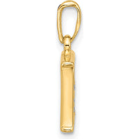 14K Yellow Gold "E" Initial Pendant with Round Diamonds - 0.01 Carat Total Diamond Weight by Oro Pregiato