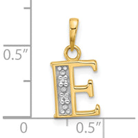 14K Yellow Gold "E" Initial Pendant with Round Diamonds - 0.01 Carat Total Diamond Weight by Oro Pregiato