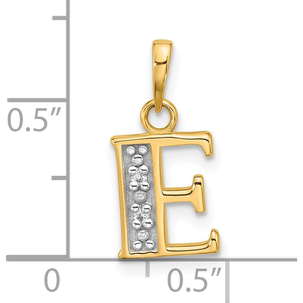 14K Yellow Gold "E" Initial Pendant with Round Diamonds - 0.01 Carat Total Diamond Weight by Oro Pregiato