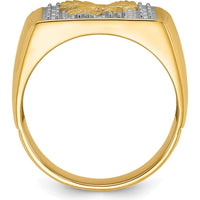 14K Yellow Gold Eagle Center Ring - Men's Bold Statement Design by IBGoodman