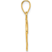 14K Yellow Gold Eagle Pendant - Symbolic Wildlife Design with Polished Finish by Oro Pregiato