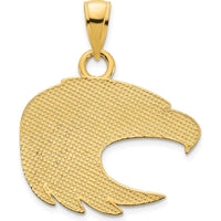 14K Yellow Gold Eagle Pendant - Symbolic Wildlife Design with Polished Finish by Oro Pregiato
