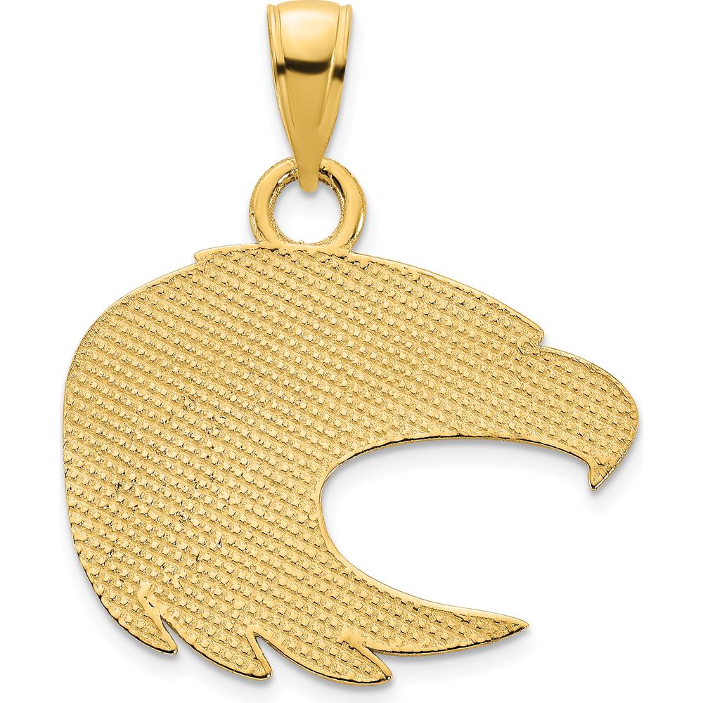 14K Yellow Gold Eagle Pendant - Symbolic Wildlife Design with Polished Finish by Oro Pregiato