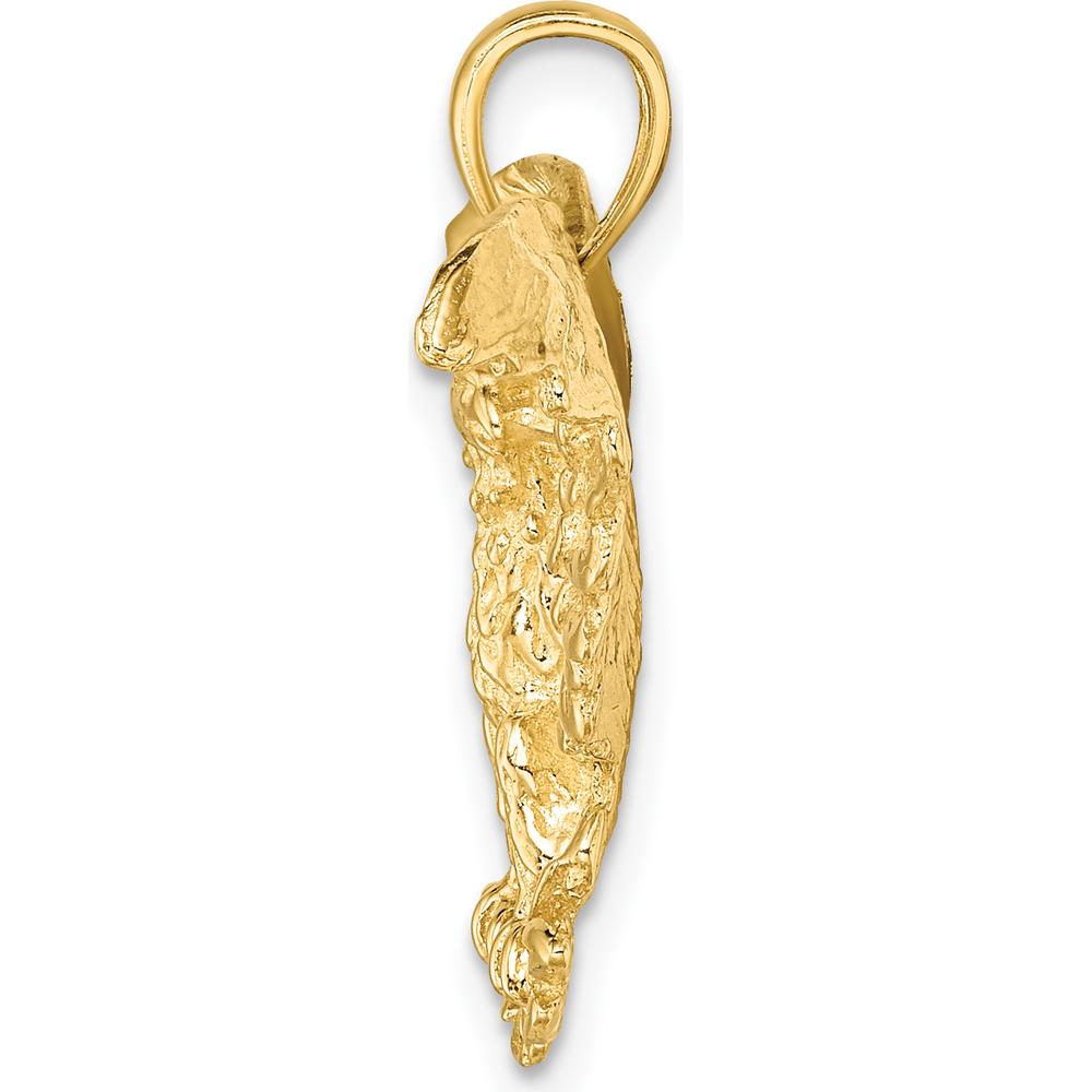 14K Yellow Gold Eagle with Wings Spread Charm - Textured Design 28.6mm by Oro Pregiato