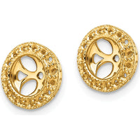 14K Yellow Gold Earring Jacket Mountings with 30 Round Diamonds - 1.3mm Each by Oro Pregiato