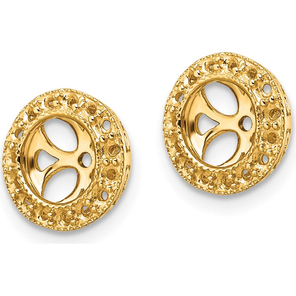14K Yellow Gold Earring Jacket Mountings with 30 Round Diamonds - 1.3mm Each by Oro Pregiato